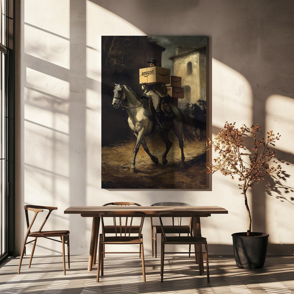 Canvas taulu - Fast Delivery ruokapöydän yli