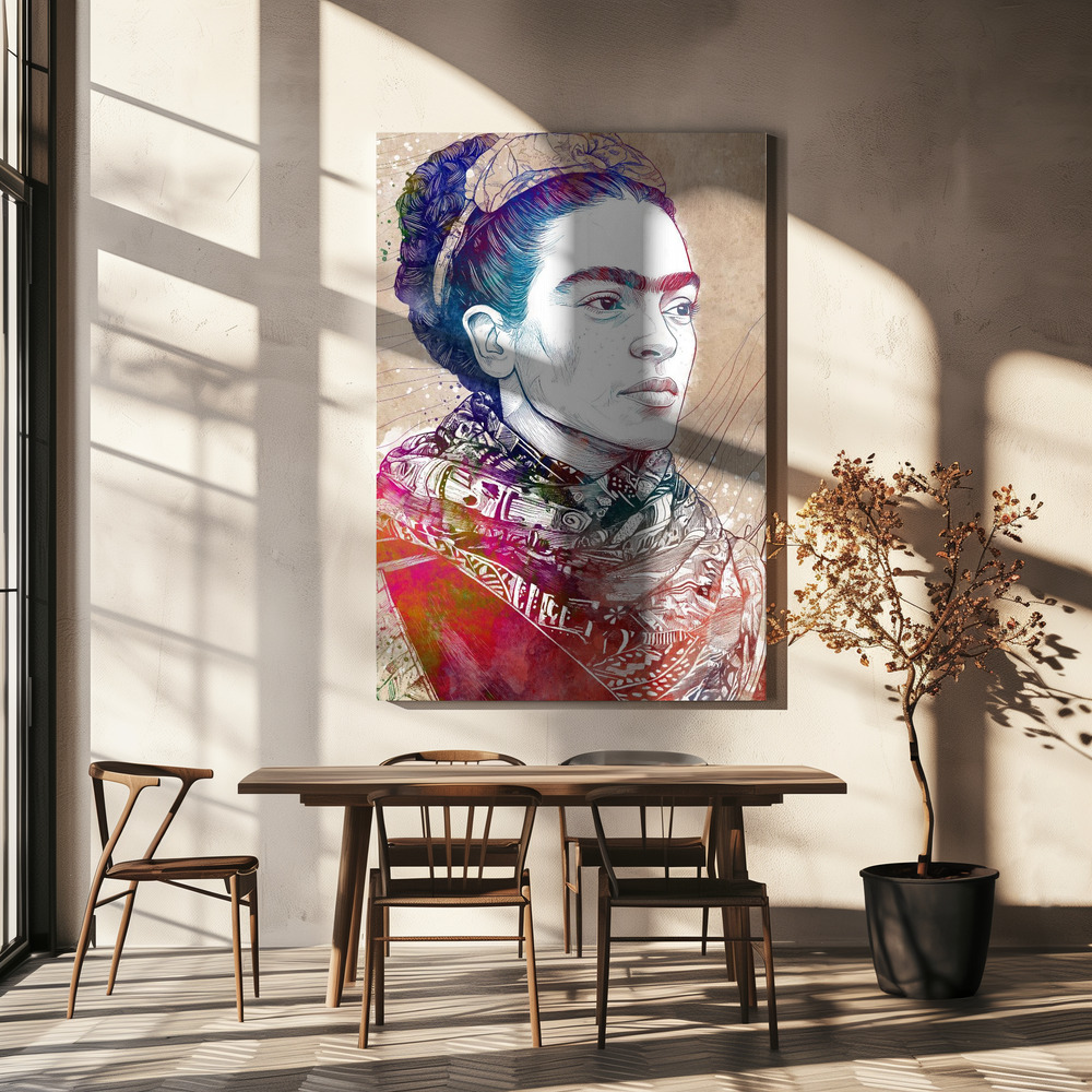 Canvas print - Frida portrait over dining table
