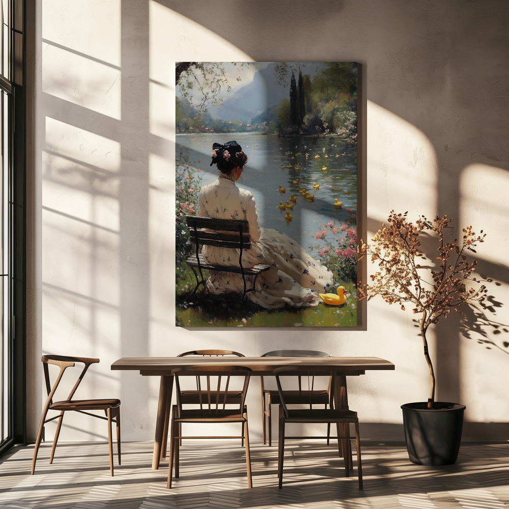 Canvas print - Tranquil Waterside over dining table