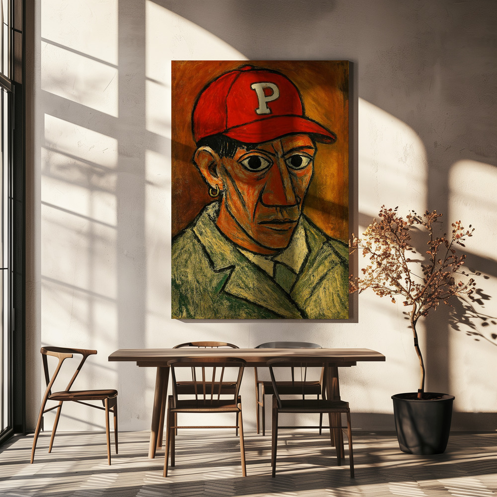 Canvas print - Red Cap Gaze over dining table