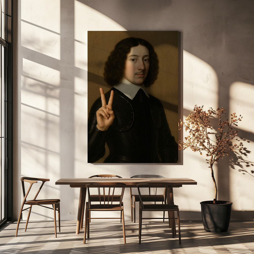 Canvas print - Playful Victory over dining table