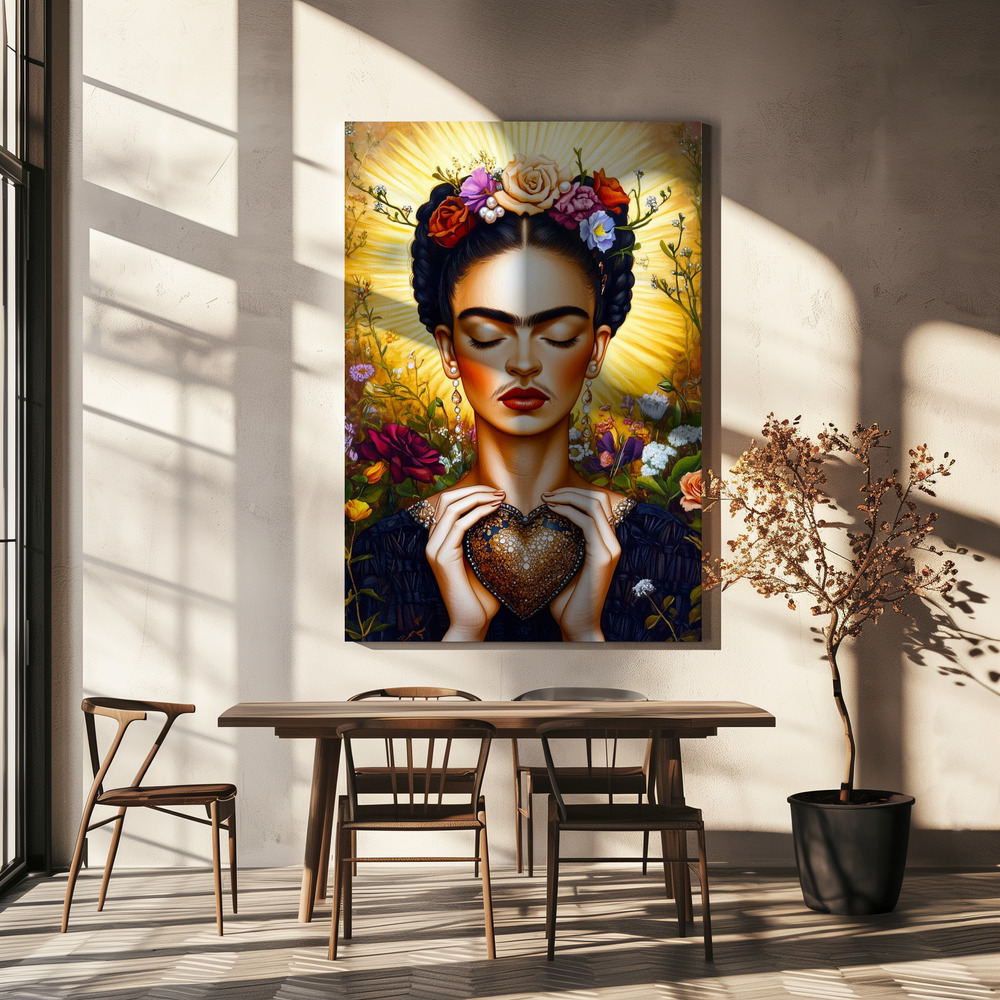 Canvas print - Frida Love portrait over dining table