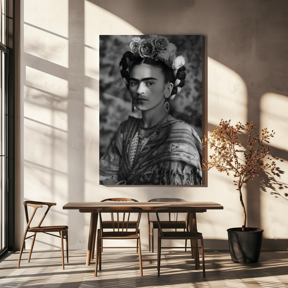 Leinwandbild - Frida Portrait über dem Esstisch