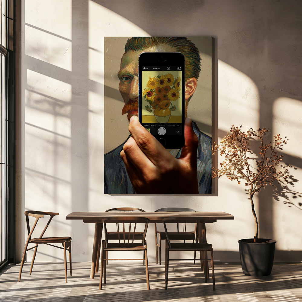 Canvas print - Sunflowers Selfie over dining table