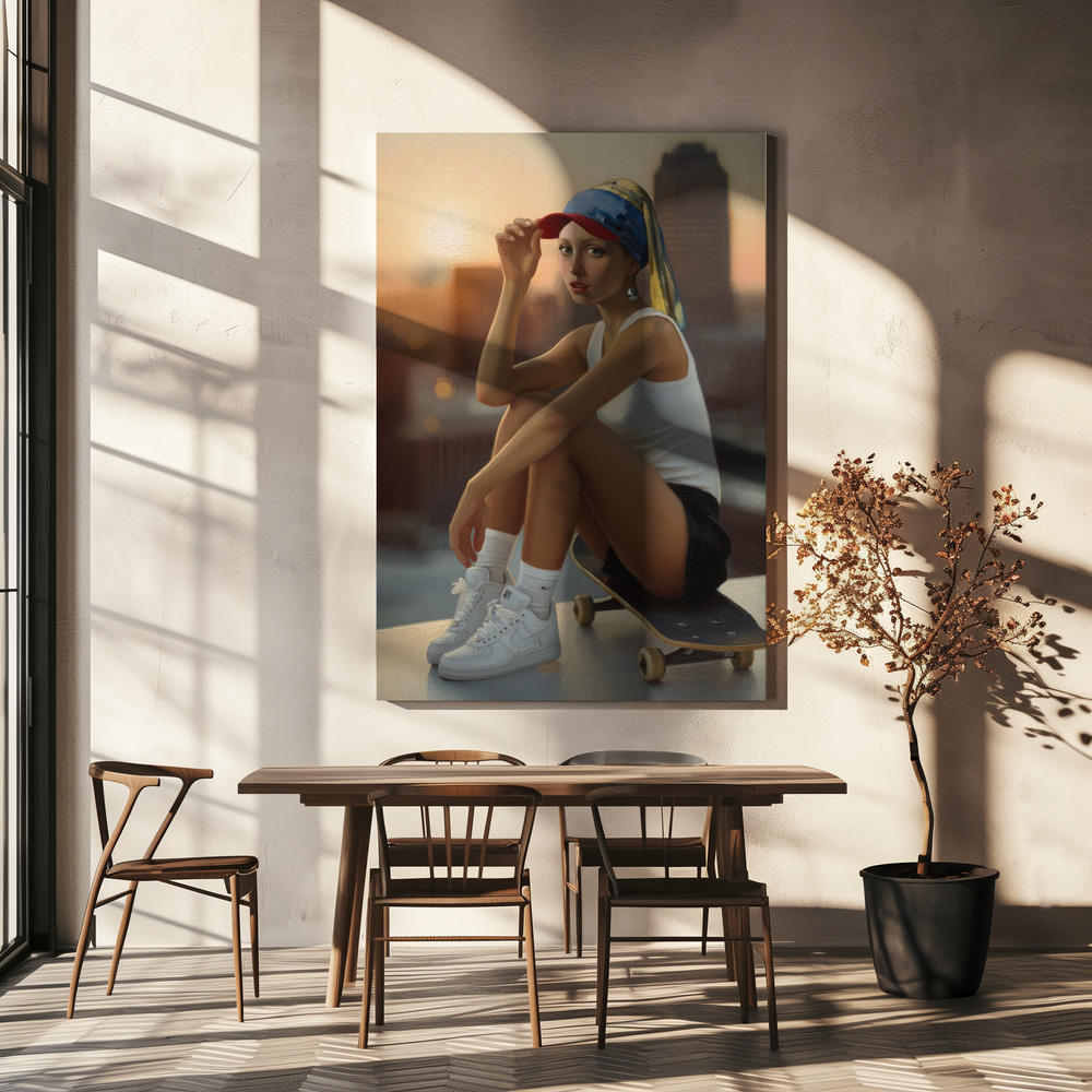 Canvas print - Sunset Pearl over dining table