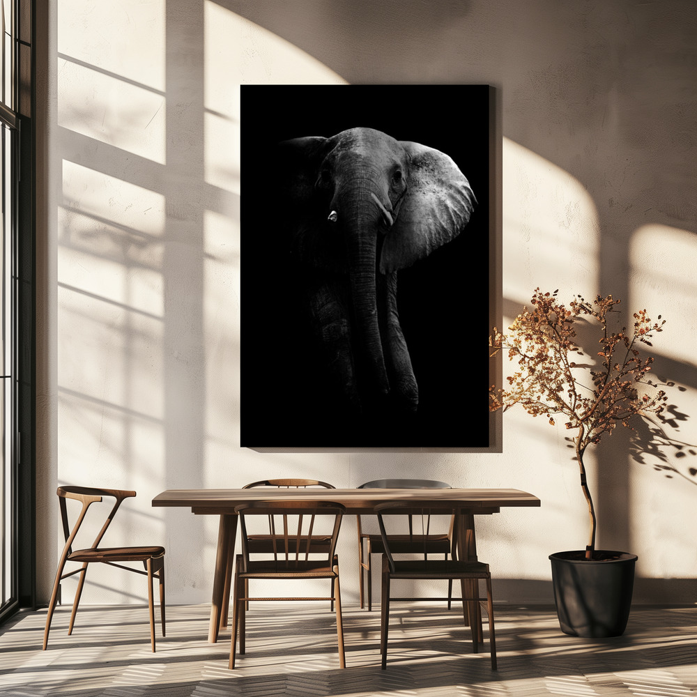 Leinwandbild - Elephant! über dem Esstisch