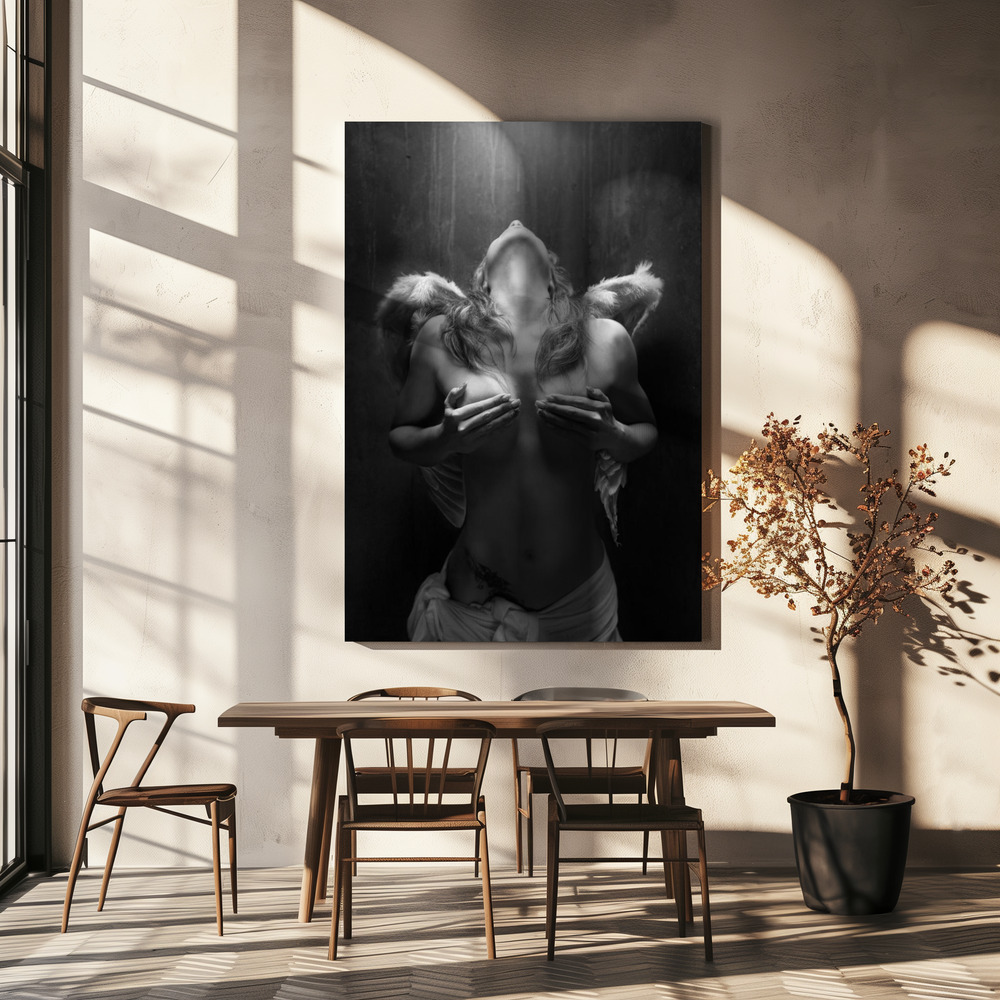 Canvas print - Fallen angel over dining table