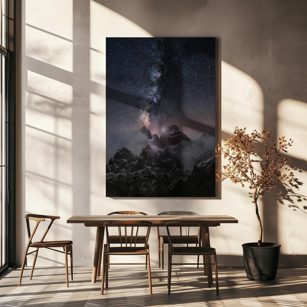 Canvas schilderi - At the edge of the world boven eettafel