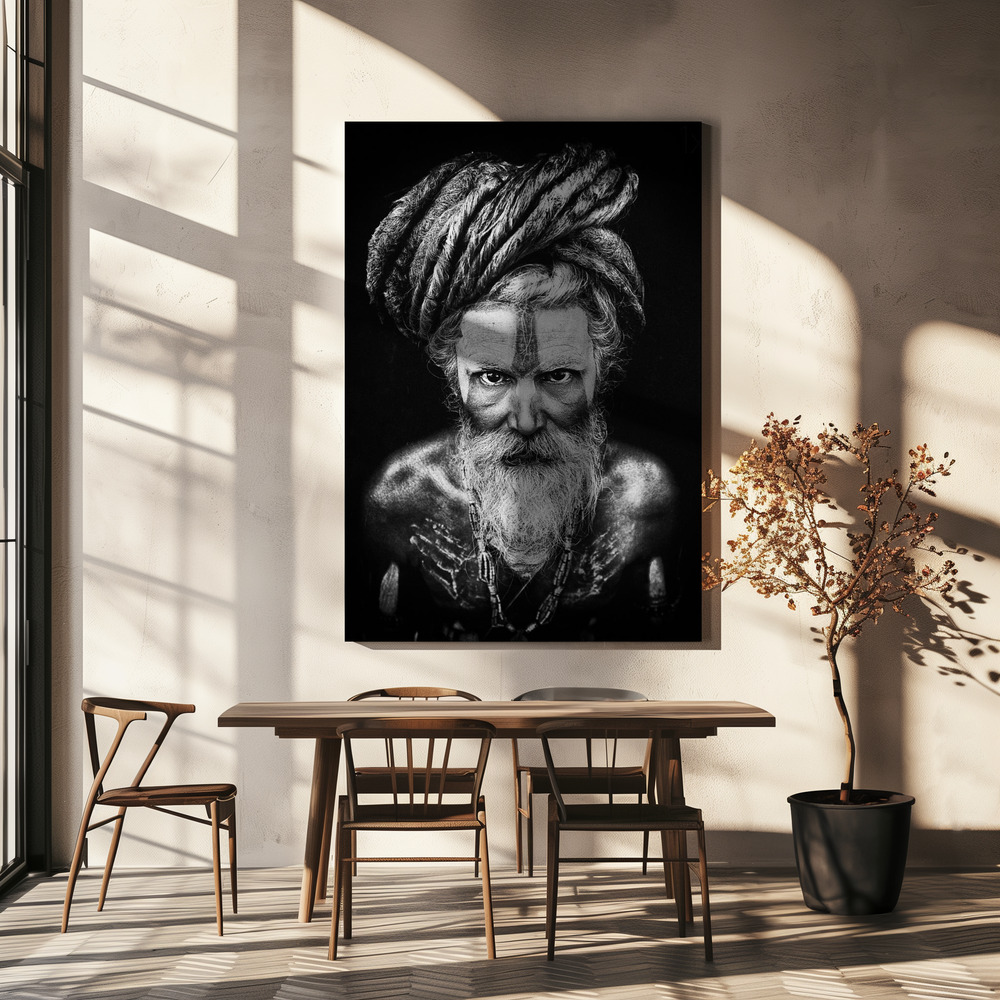 Canvas print - Face The Sadhu over dining table