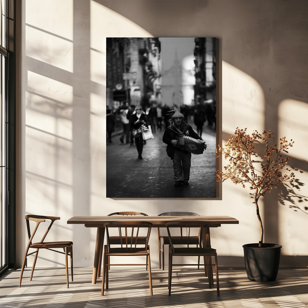 Canvas print - Orchestra-man over dining table