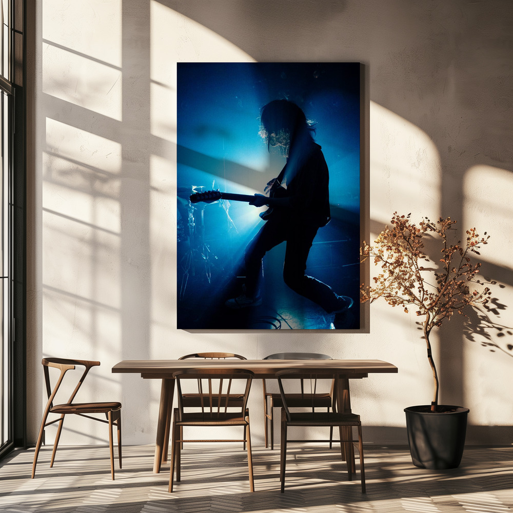 Lienzo - Blue ray sobre la mesa del comedor