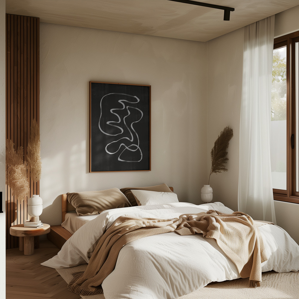 Poster - Abstract Line No3. im Schlafzimmer