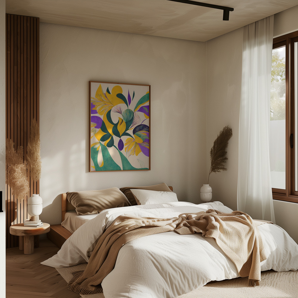 Poster - Spring flowers in bedroom