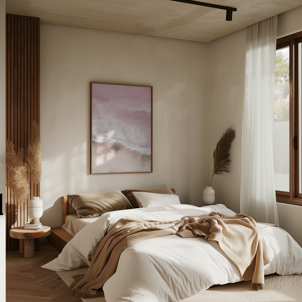 Poster - Pink Sea im Schlafzimmer