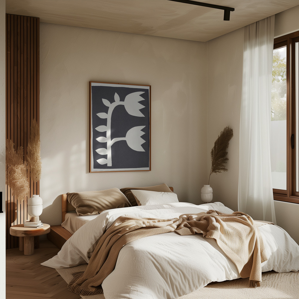 Poster - Black Tulips #2 im Schlafzimmer