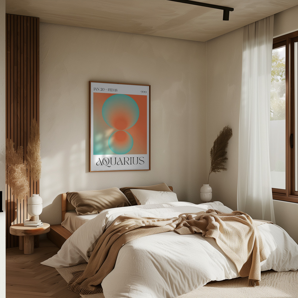 Poster - Aquarius im Schlafzimmer