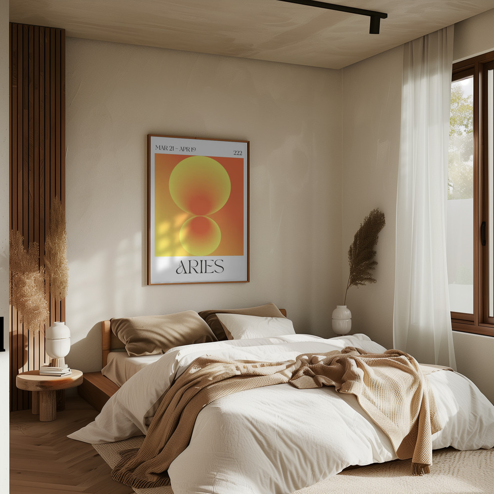 Poster - Aries im Schlafzimmer