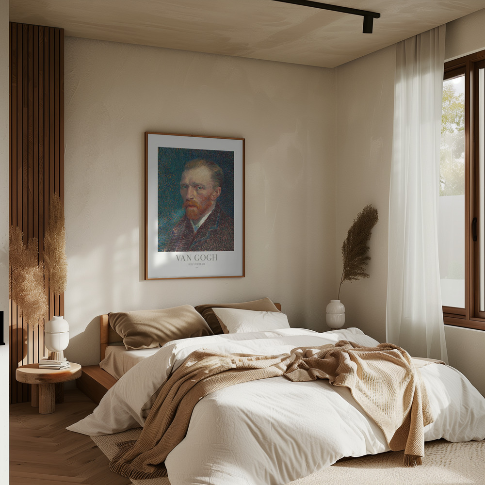 Poster - Self-Portrait im Schlafzimmer