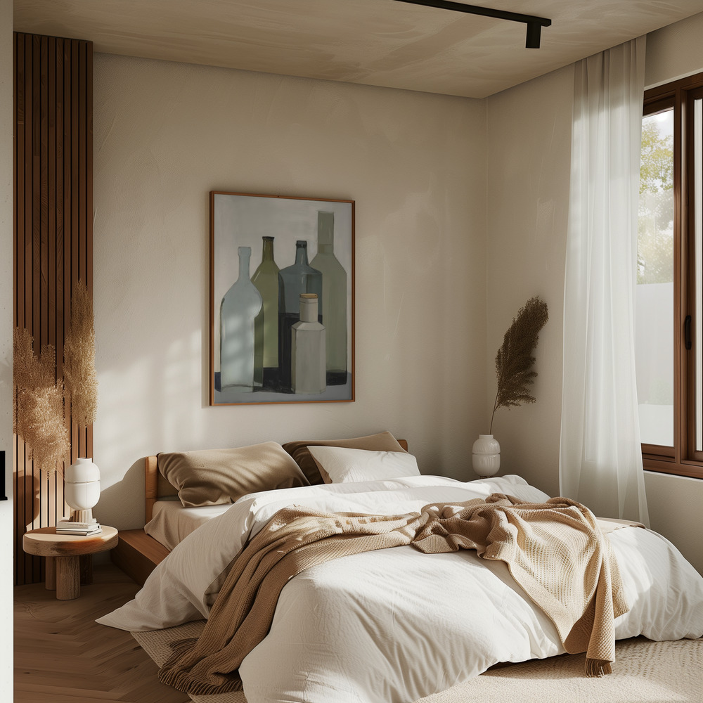 Poster - Big Green Bottles in bedroom