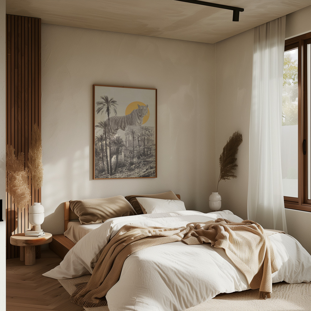 Poster - Giant Tiger In Ruins in bedroom
