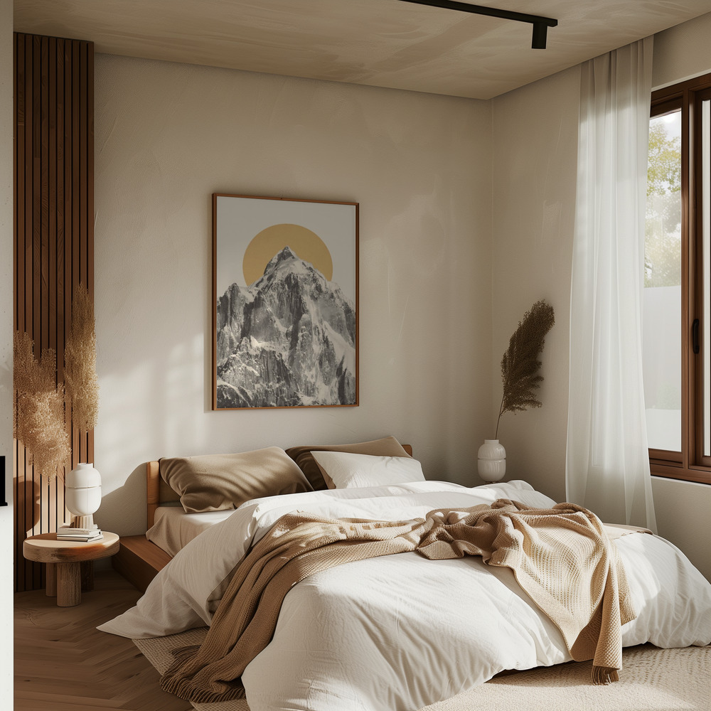 Póster - Mountainscape en el dormitorio