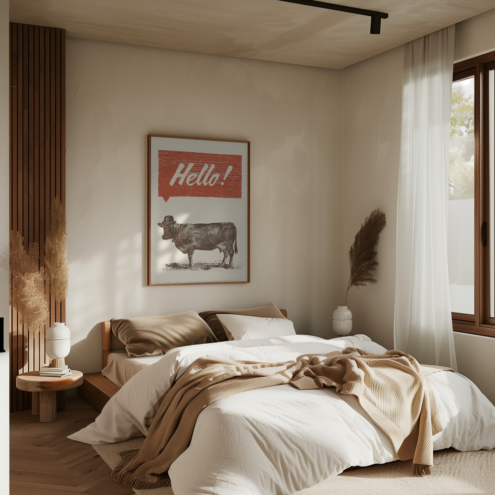 Poster - Hello in bedroom