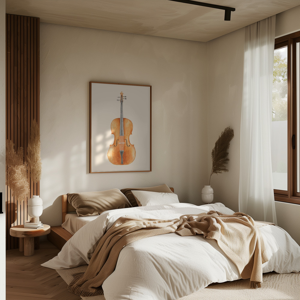 Poster - Cello im Schlafzimmer