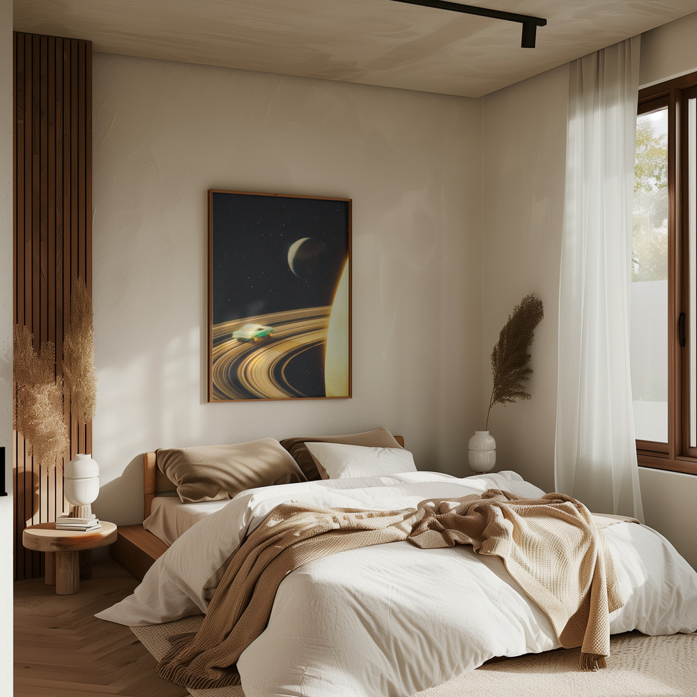 Poster - Saturn Highway in slaapkamer