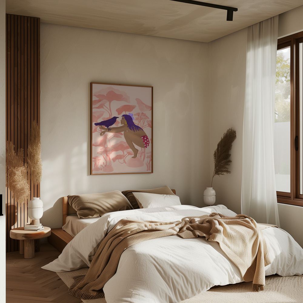 Poster - Raven in slaapkamer