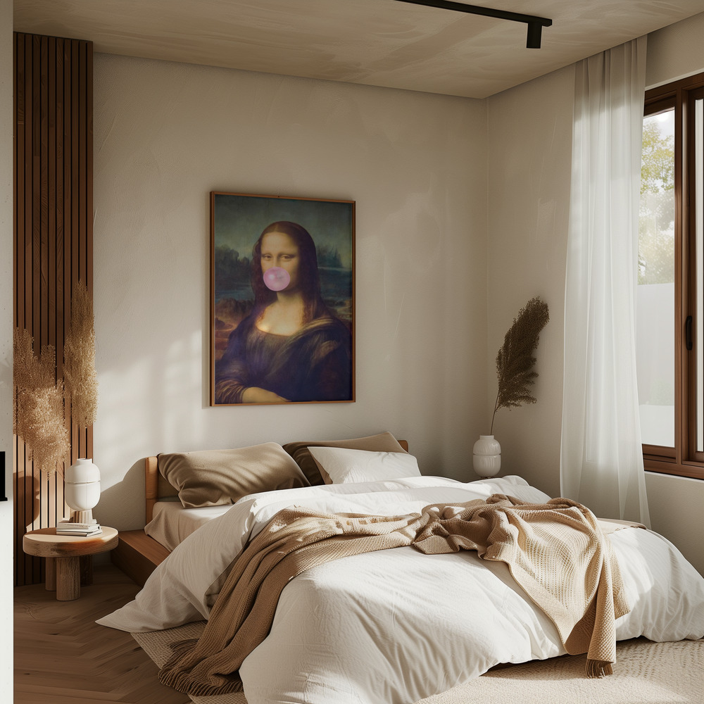 Plakat - Mona Lisa Bubble Gum i soveværelset