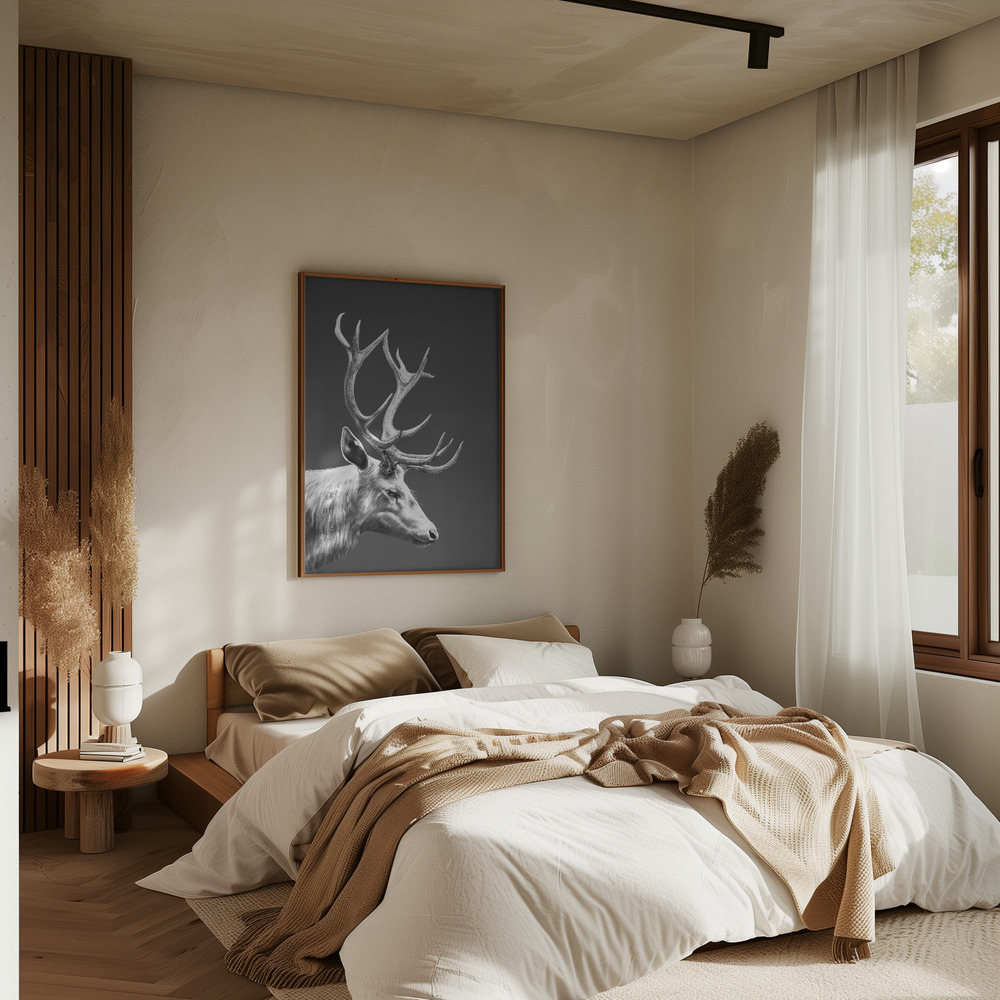 Poster - Reindeer im Schlafzimmer