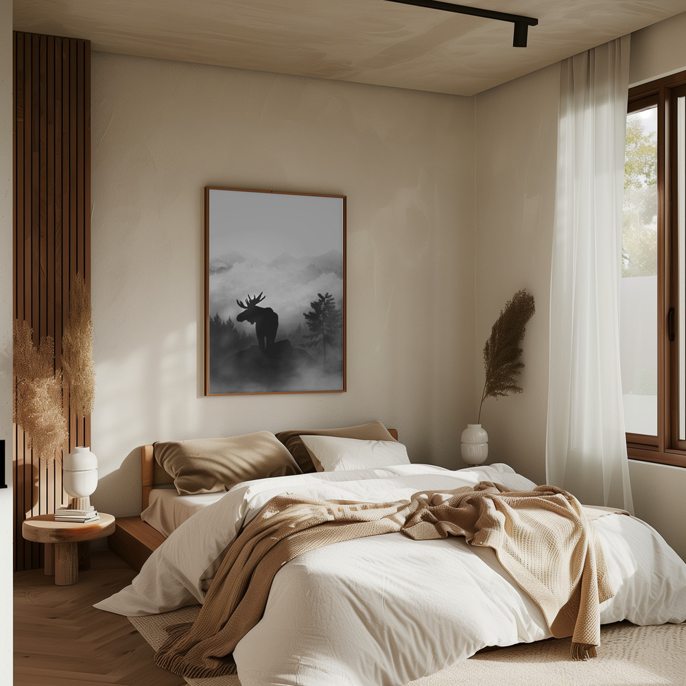 Poster - Moose im Schlafzimmer