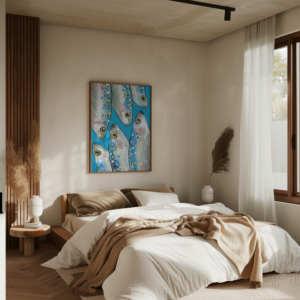 Poster - Fishes in slaapkamer