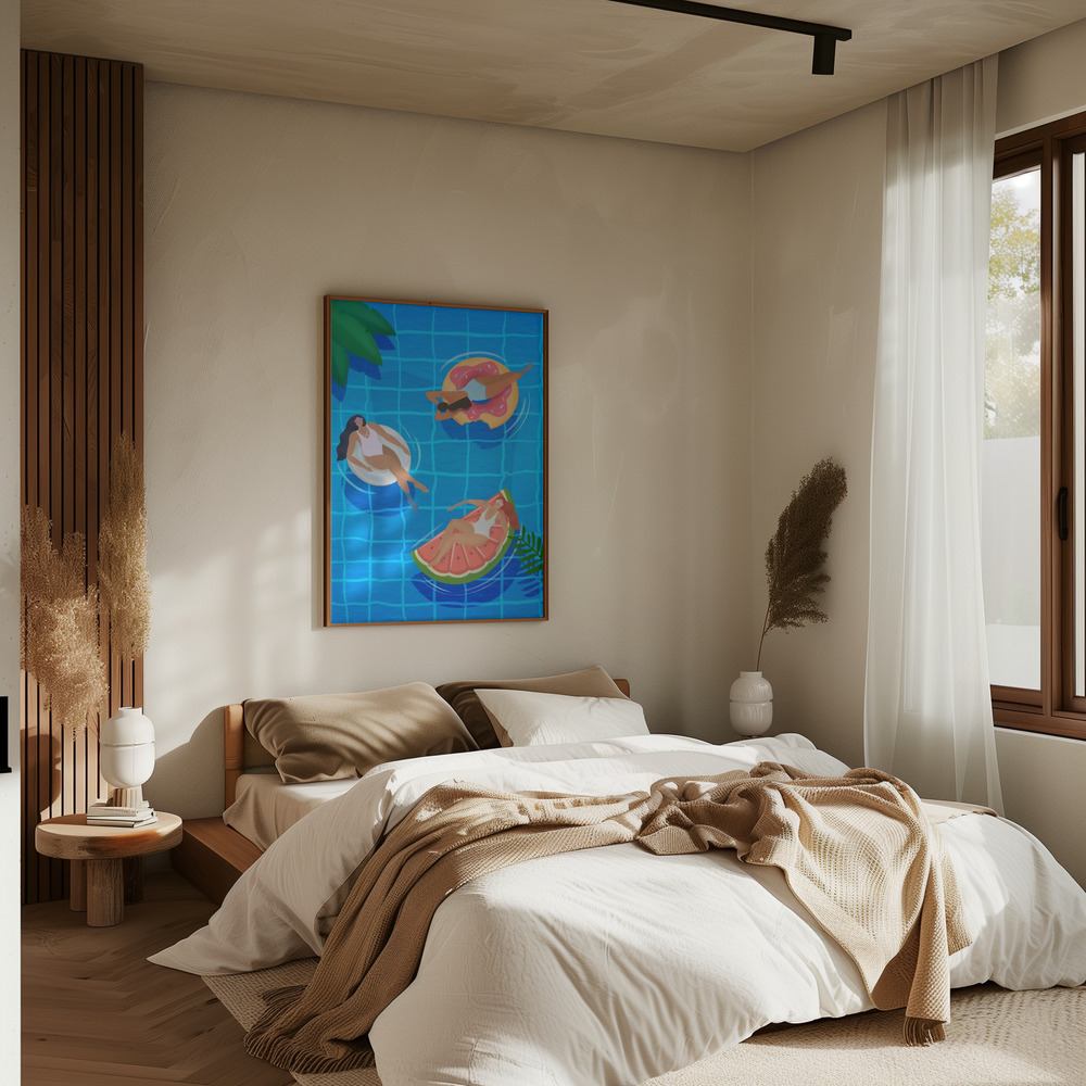 Poster - Pool Ladies in slaapkamer