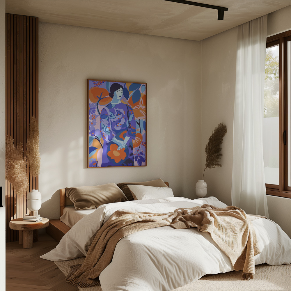 Affiche - Woman In Flower Garden dans la chambre
