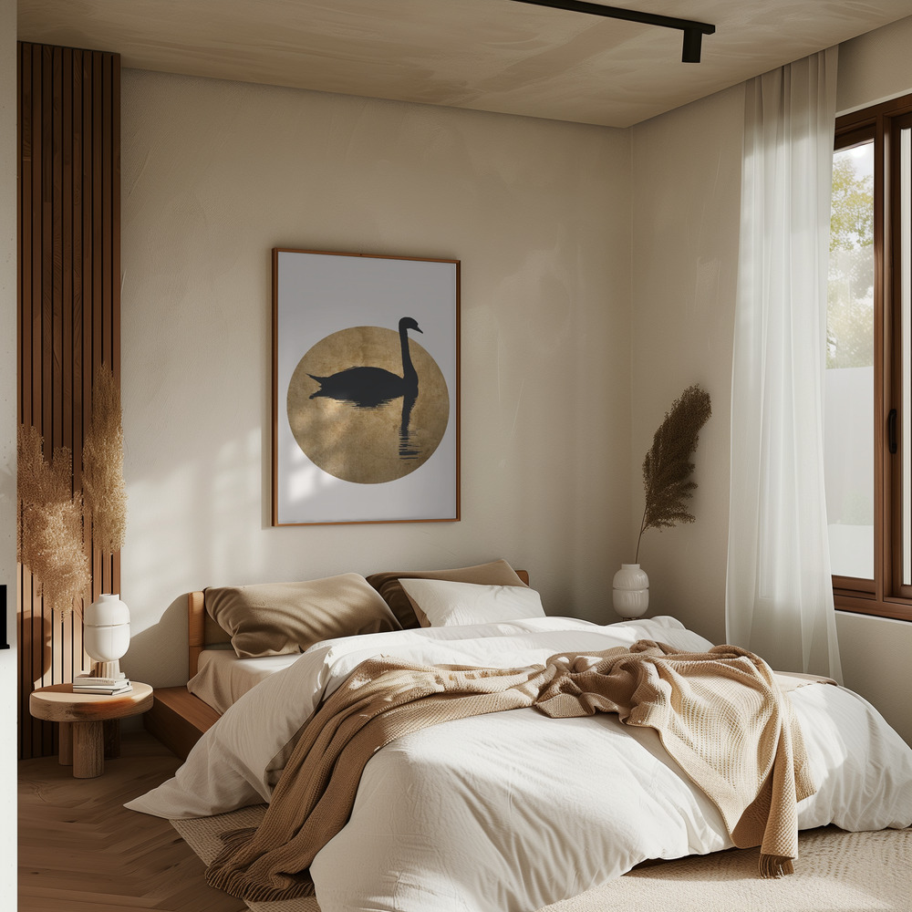 Poster - The Swan Gold in bedroom