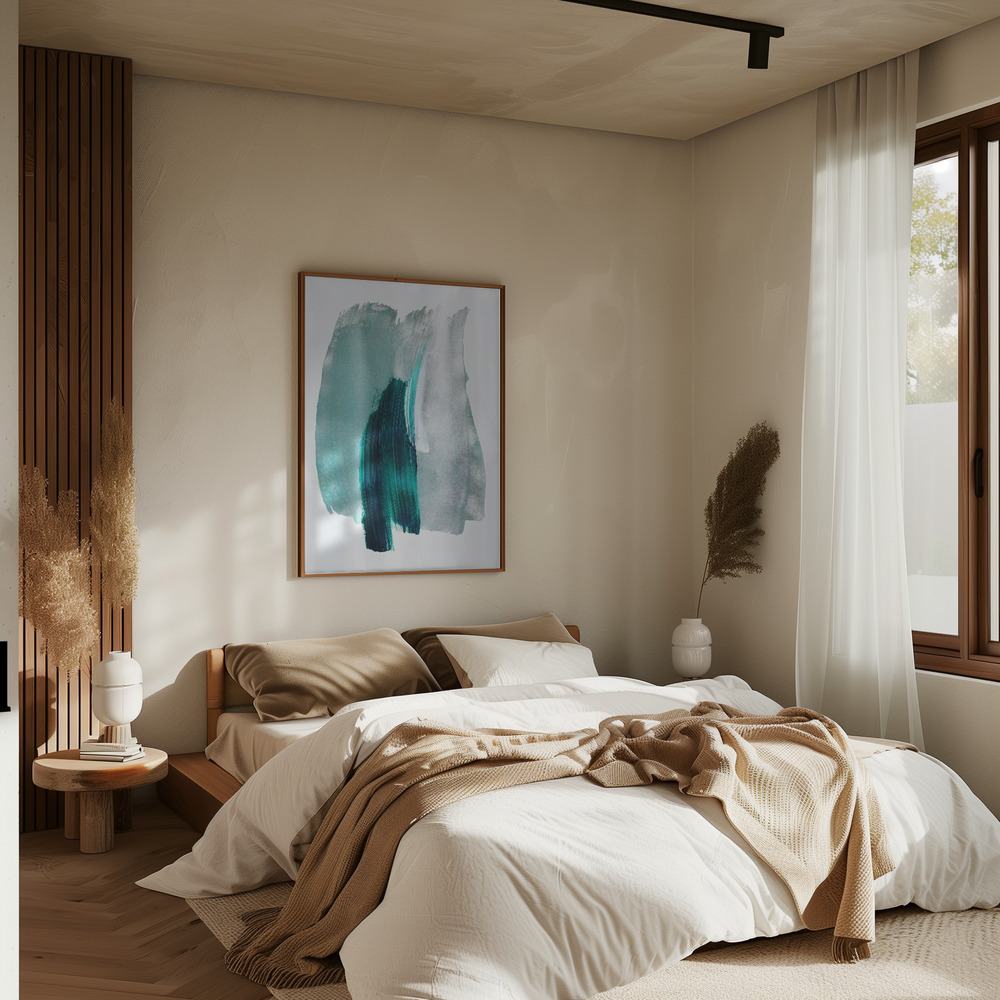 Poster - Abstract Brush Strokes 19 in bedroom