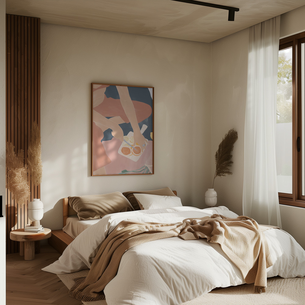Poster - Cutting Grapefruits in bedroom