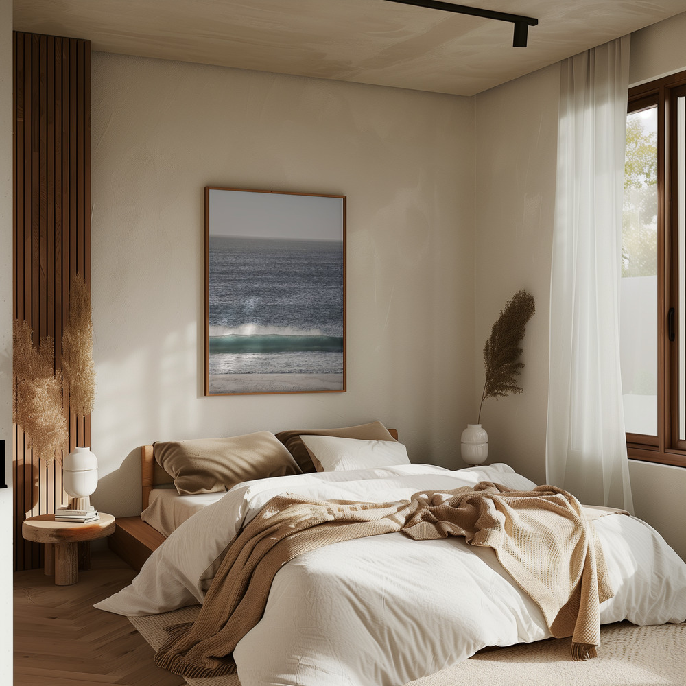 Poster - Champagne Sands im Schlafzimmer