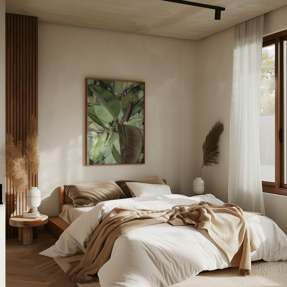 Plakat - Ficus Elastica i soveværelset