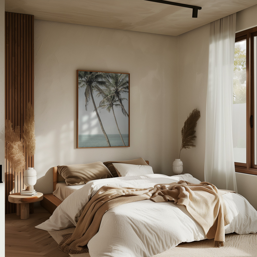 Póster - Ocean Breeze Palms en el dormitorio