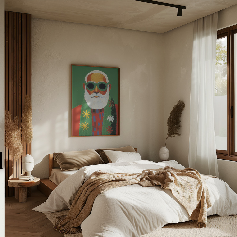 Poster - Holiday Santa in slaapkamer