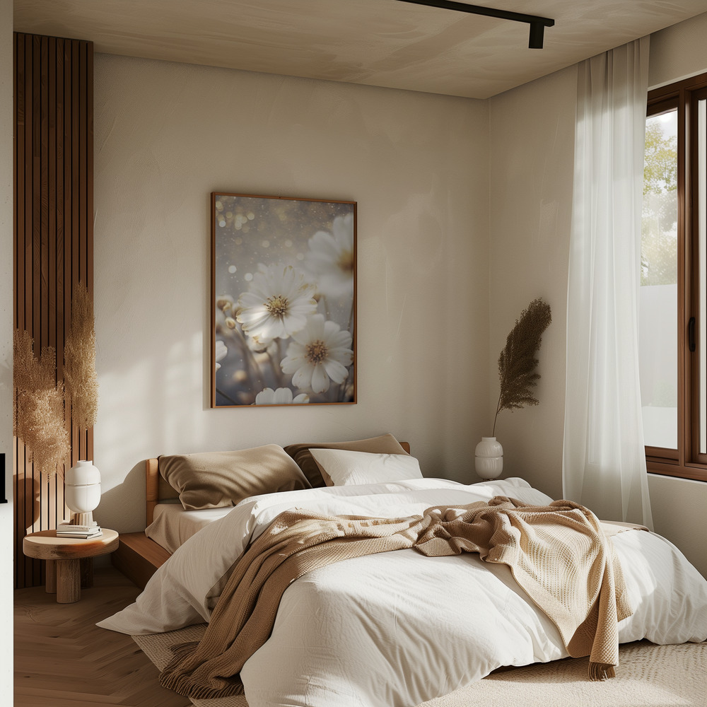Poster - Pastel Flowers No 3 in bedroom