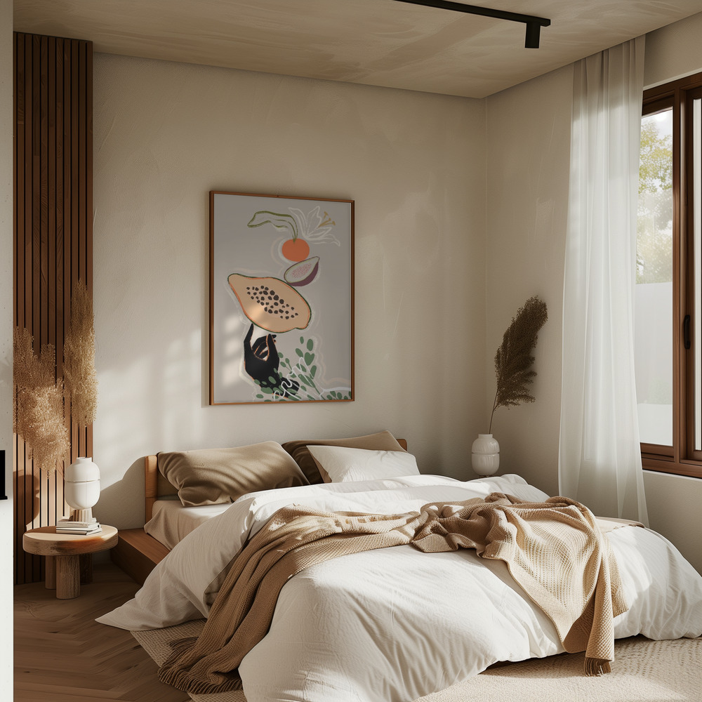 Poster - Balancing Fruits in bedroom