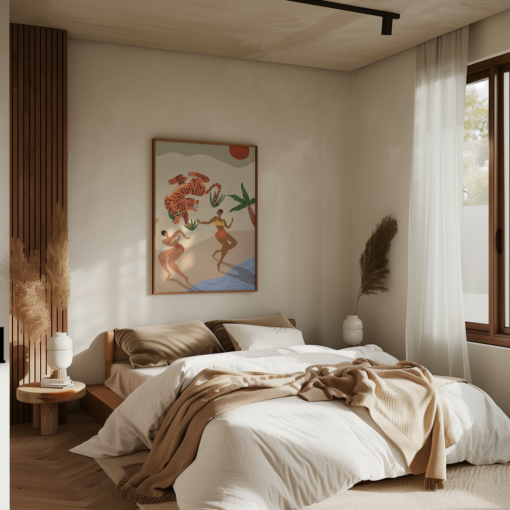 Poster - Dancing Tiger in bedroom