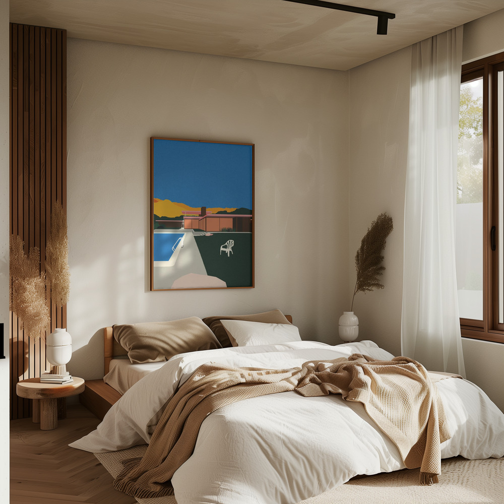 Póster - Kaufmann Desert House Poolside en el dormitorio