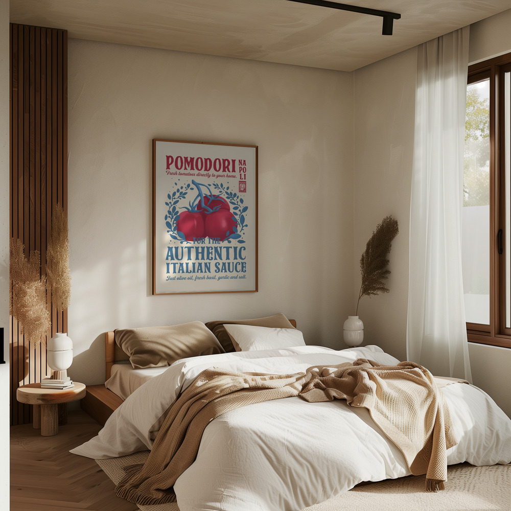 Poster - Pomodori Kitchen print in slaapkamer