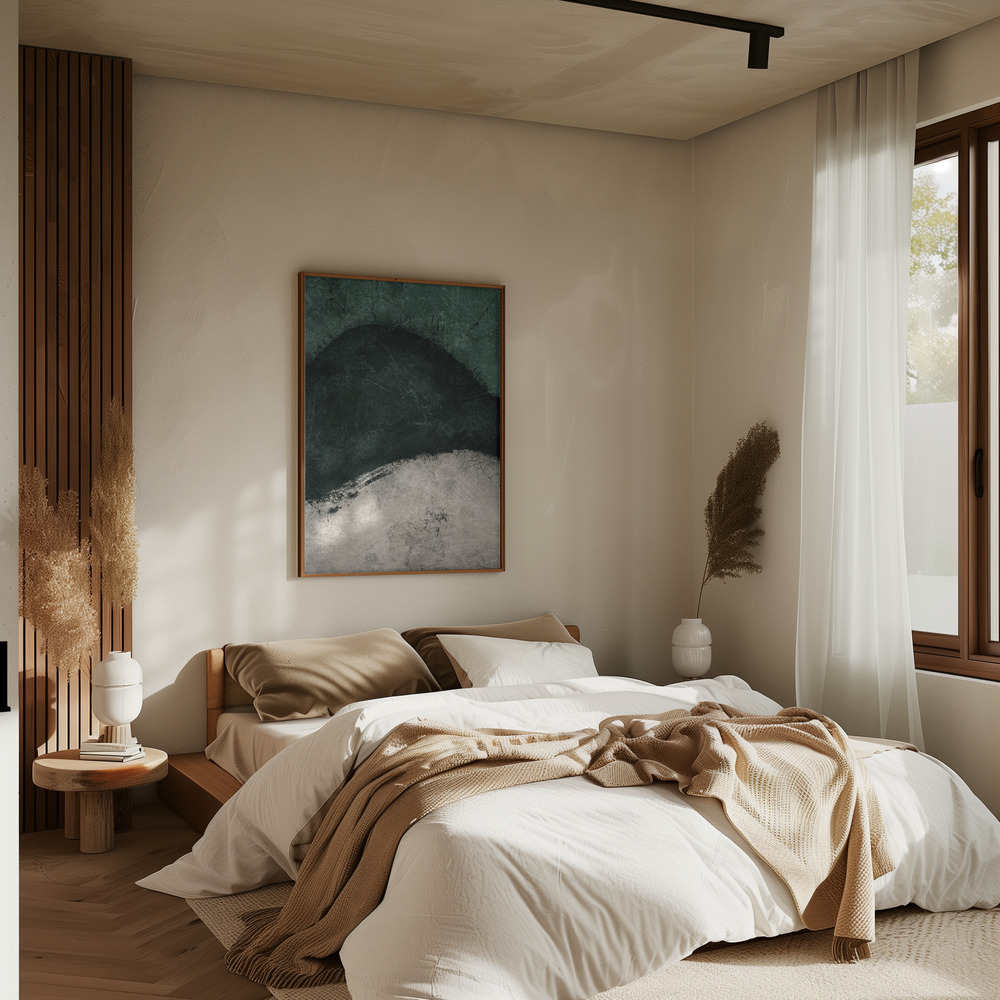 Poster - Midnight Emerald No3 in bedroom