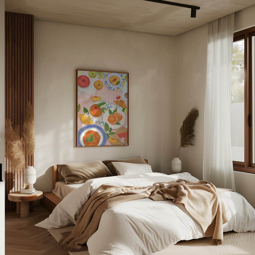 Poster - Summer Brunch in slaapkamer
