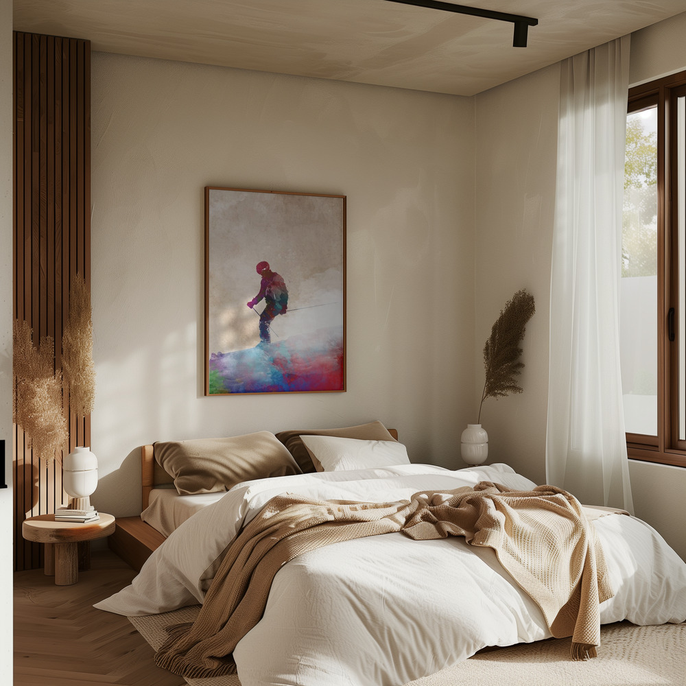 Póster - Ski Sport Art 2 en el dormitorio